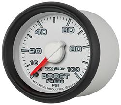 Boost Gauge; Factory Match; Mechanical; Boost Gauge; 2 1/16 in.; 0 - 100 psi; Incl. 10 ft. Nylon Tubing; Unive