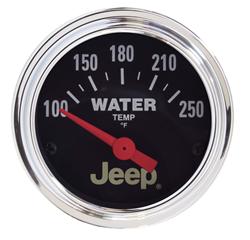 Gauge, Jeep Logo, Water Temperature, 100-250 degrees F, 2 1/16 in., Analog, Electrical, Each