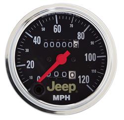 Gauge, Jeep Logo, Speedometer, 0-120 MPH, 3 3/8 in., Analog, Mechanical, Each