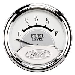 Gauge, Ford Masterpiece, Analog, Fuel Level, Empty-Full, 2 1/16 in., White/Gray Face, Electrical, Each