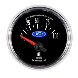 Gauge, Oil Pressure, 0-100 PSI, 2 1/16 in., Analog, Electrical, Ford, Each