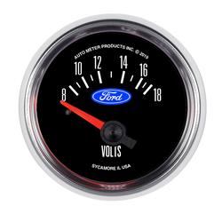 GAUGE, VOLTMETER, 2 1/16", 18V, ELEC, FORD RACING