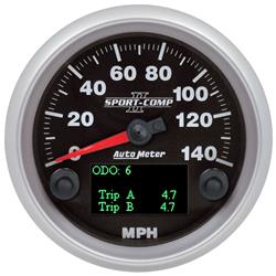 GAUGE, SPEEDOMETER, 3 3/8", 140MPH, SPN 84, SPORT-COMP II