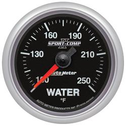 GAUGE, WATER TEMP, 2 1/16", 100-250ºF, SPN 110, SPORT-COMP II