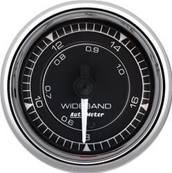Air/Fuel Ratio Gauge; Chrono Chrome; Wideband Air Fuel Ratio Kit; 2 1/16 in.; Analog; 8-18; Full Sweep