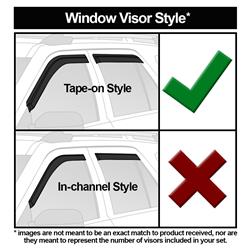 Side Window Visors - Tape-Onz - 2pc Smoke Chevrolet, GMC, Isuzu S10, S10 Blazer, S15 Jimmy, Sonoma, Hombre 1994-2005