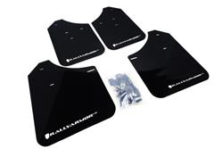 Mud Flaps, UR, Front/Rear, Polyurethane, Black, w/White Logo, Subaru, Set of 4