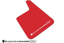 Mud Flaps, UR Plus, Front/Rear, Polyurethane, Red, White Logo, Universal, Set of 4