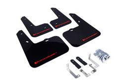 Mud Flaps, UR, Front/Rear, Polyurethane, Black, w/Red Logo, Hyundai, Set of 4