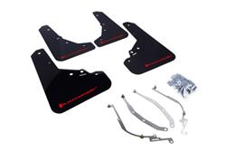 Rally Armor 12+ Fiat 500 (Pop/Sport/Lounge/Abarth) Black Mud Flap w/ Red Logo SET