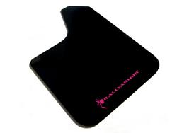 Mud Flaps, Basic, Front/Rear, Polyurethane, Black, Pink Logo, Universal, Set of 4
