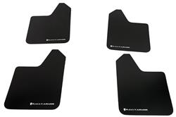 Mud Flaps, Basic, Front/Rear, Plastic, Black, w/White Logo, Universal, Set of 4