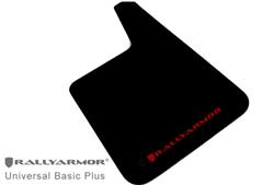 Mud Flaps, Basic Plus, Front/Rear, Plastic, Black, w/Red Logo, Universal, Set of 4