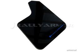 Mud Flaps, UR, Front/Rear, Polyurethane, Black, Blue Logo, Universal, Set of 4