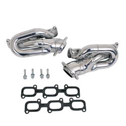 Exhaust Header, Shorty, Steel, Polished Ceramic Coated, Ford, 3.7L, V-6, Pair