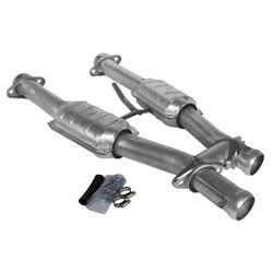 Crossover Pipe, H-Pipe, with Converters, Steel, Aluminized, 2.5 in., Ford, Kit