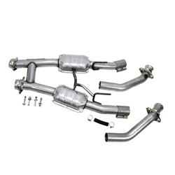 Crossover Pipe, H-Pipe, with Converters, Steel, Aluminized, 2.5 in., Ford, 5.0L, Kit