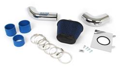 Air Intake, Chrome Tube, Blue Filter, Fenderwell, Ford, 5.0L, Kit