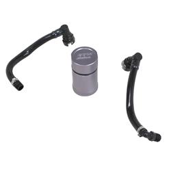 Oil Catch Can, Oil Separator, Round, Aluminum, Natural, Passenger Side, Ford, 5.0L, Kit