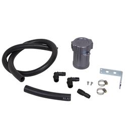 Oil Separator, Billet Aluminum, Clear Anodized, Includes Hoses and Fittings, Universal Mount, Kit