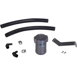 Oil Separator, Direct Fit, Billet Aluminum, Clear Anodized, Includes Hoses and Fittings, Driver Side Mount, Chevy, Camaro, 6.2L V8, Kit