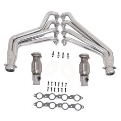 Headers, Long Tube with Cats, Steel, Ceramic Coated, Chevy, 6.2L, Pair