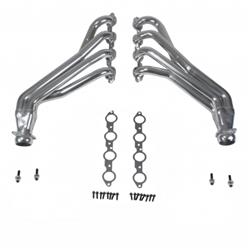 Headers, Long Tube, Steel, Polished Ceramic Coated, Chevy, 6.2L, Pair