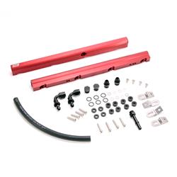 Fuel Rails, Aluminum, Red Anodized, Chevy, Pontiac, 5.7L, Kit