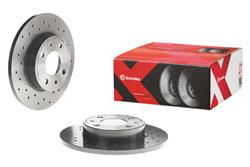 Brake Rotor, Brembo, Solid, Cross-Drilled Surface, 9.45 in. Diameter, Iron, UV-Coated, Fiat, Each