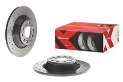 Brake Rotor, Brembo, Solid, Cross-Drilled Surface, 11.89 in. Diameter, Iron, UV-Coated, Audi, Each