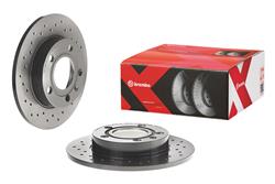 Brake Rotor, Brembo, Solid, Cross-Drilled Surface, 9.65 in. Diameter, Iron, UV-Coated, Audi, Each