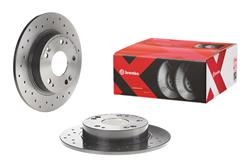 Brake Rotor, Brembo, Solid, Cross-Drilled Surface, 10.24 in. Diameter, Iron, UV-Coated, For use on Acura®, Each