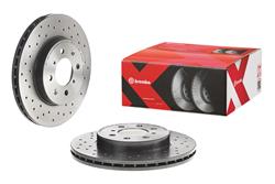 Brake Rotor, Brembo, Vented, Cross-Drilled Surface, 10.32 in. Diameter, Iron, UV-Coated, For use on Acura®, Each