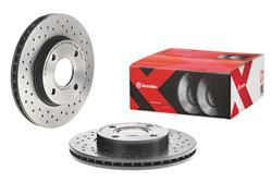 Brake Rotor, Brembo, Vented, Cross-Drilled Surface, 10.16 in. Diameter, Iron, UV-Coated, Ford, Each