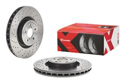Brake Rotor, Brembo, Vented, Cross-Drilled Surface, 11.81 in. Diameter, Iron, UV-Coated, Subaru, Each