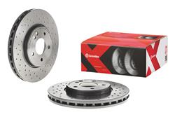 Brake Rotor, Brembo, Vented, Cross-Drilled Surface, 11.81 in. Diameter, Iron, UV-Coated, Chrysler, Each