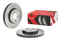 Brake Rotor, Brembo, Vented, Cross-Drilled Surface, 11.81 in. Diameter, Iron, UV-Coated, Mercedes-Benz, Each