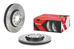 Brake Rotor, Brembo, Vented, Cross-Drilled Surface, 11.61 in. Diameter, Iron, UV-Coated, Lexus, Each