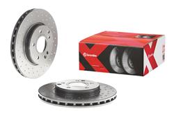 Brake Rotor, Brembo, Vented, Cross-Drilled Surface, 11.34 in. Diameter, Iron, UV-Coated, Mercedes-Benz, Each