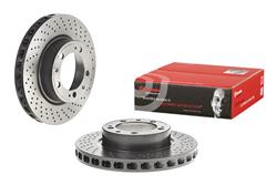 Brake Rotor, Brembo, Vented, Cross-Drilled Surface, 11.97 in. Diameter, Iron, UV-Coated, Porsche, Each