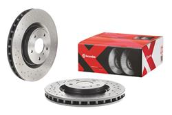Brake Rotor, Brembo, Vented, Cross-Drilled Surface, 12.76 in. Diameter, Iron, UV-Coated, for Infiniti, Each