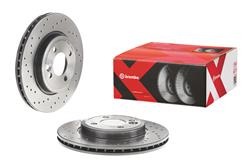 Brake Rotor, Brembo, Vented, Cross-Drilled Surface, 10.87 in. Diameter, Iron, UV-Coated, Mini Cooper, Each