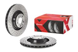 Brake Rotor, Brembo, Vented, Cross-Drilled Surface, 13.66 in. Diameter, Iron, UV-Coated, Audi, Each