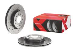 Brake Rotor, Brembo, Vented, Cross-Drilled Surface, 11.02 in. Diameter, Iron, UV-Coated, Volkswagen, Each