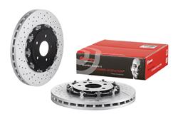 Brake Rotor, Brembo, Vented, Cross-Drilled and Slotted Surface, 13.39 in. Diameter, Iron, UV-Coated, Mercedes-Benz, Each