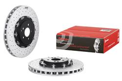 Brake Rotor, Brembo, Vented, Cross-Drilled and Slotted Surface, 11.42 in. Diameter, Iron, UV-Coated, Mercedes-Benz, Each