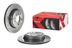 Brake Rotor, Brembo, Vented, Cross-Drilled Surface, 12.6 in. Diameter, Iron, UV-Coated, BMW, Each