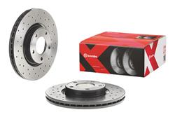 Brake Rotor, Brembo, Vented, Cross-Drilled Surface, 11.81 in. Diameter, Iron, UV-Coated, Mazda, Each