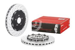 Brake Rotor, Brembo, Vented, Cross-Drilled Surface, 14.37 in. Diameter, Iron, UV-Coated, Audi, Each