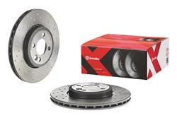 Brake Rotor, Brembo, Vented, Cross-Drilled Surface, 11.58 in. Diameter, Iron, UV-Coated, Mini Cooper, Each